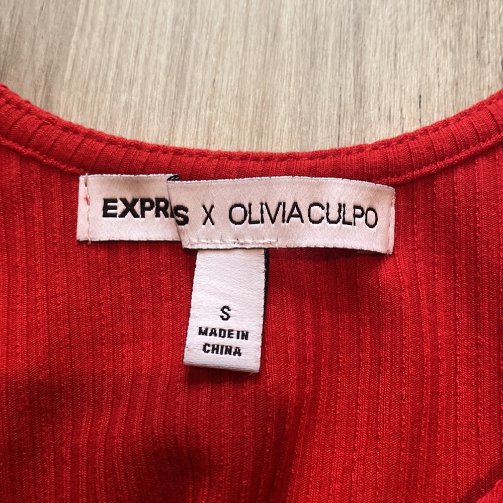 Express Red Cutout Bodysuit - Picture 8 of 8
